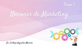 Nociones de Marketing
Tema 1
Lic. Cinthya Arguedas Moscoso
 