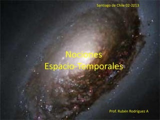 Santiago de Chile 02-2013

Nociones
Espacio-Temporales

Prof. Rubén Rodríguez A.

 
