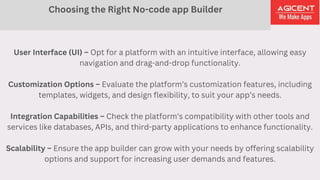Agicent Technologies : Best No Code App Builders | PDF