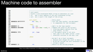 @sebrose
Machine code to assembler
https://www.di
ff
erencebetween.com/di
ff
erence-between-machine-language-and-vs-assembly-language/
 