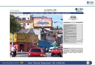 Valor Mensal Negociado: R$ 2.800,00
 