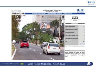 Valor Mensal Negociado: R$ 3.500,00
 