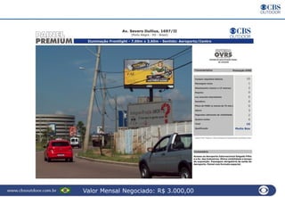 Valor Mensal Negociado: R$ 3.000,00
 