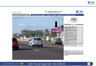 Valor Mensal Negociado: R$ 3.000,00
 