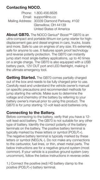 Noco Boost Hd Gb70 Manual