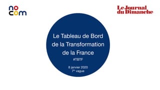 1
Le Tableau de Bord
de la Transformation
de la France
#TBTF
8 janvier 2020
7e
vague
 