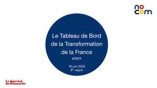 1
Le Tableau de Bord
de la Transformation
de la France
#TBTF
18 juin 2020
8e
vague
 