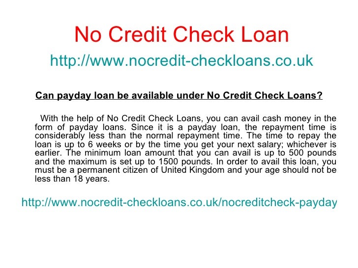 No Credit Check Loans