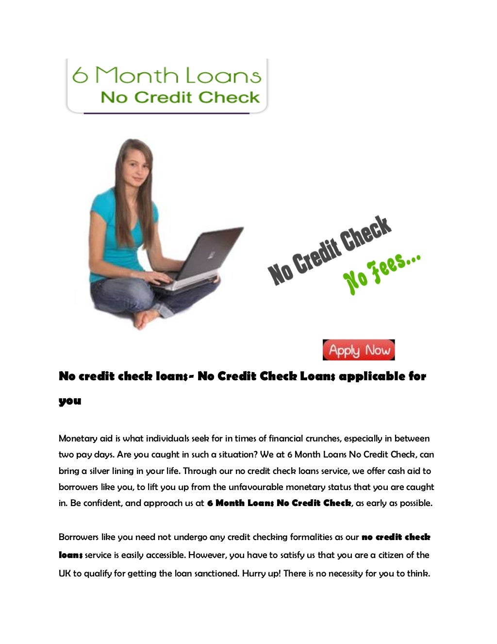 No credit check loans