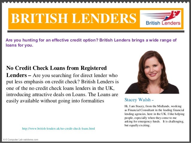 No Credit Check Loans From Registered Lenders