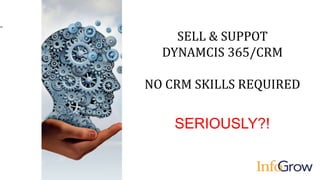 1
SFDFFFSDF
SELL & SUPPOT
DYNAMCIS 365/CRM
NO CRM SKILLS REQUIRED
SERIOUSLY?!
 