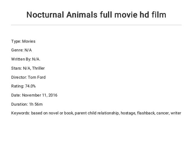 nocturnal animals plot nocturnal animals plot