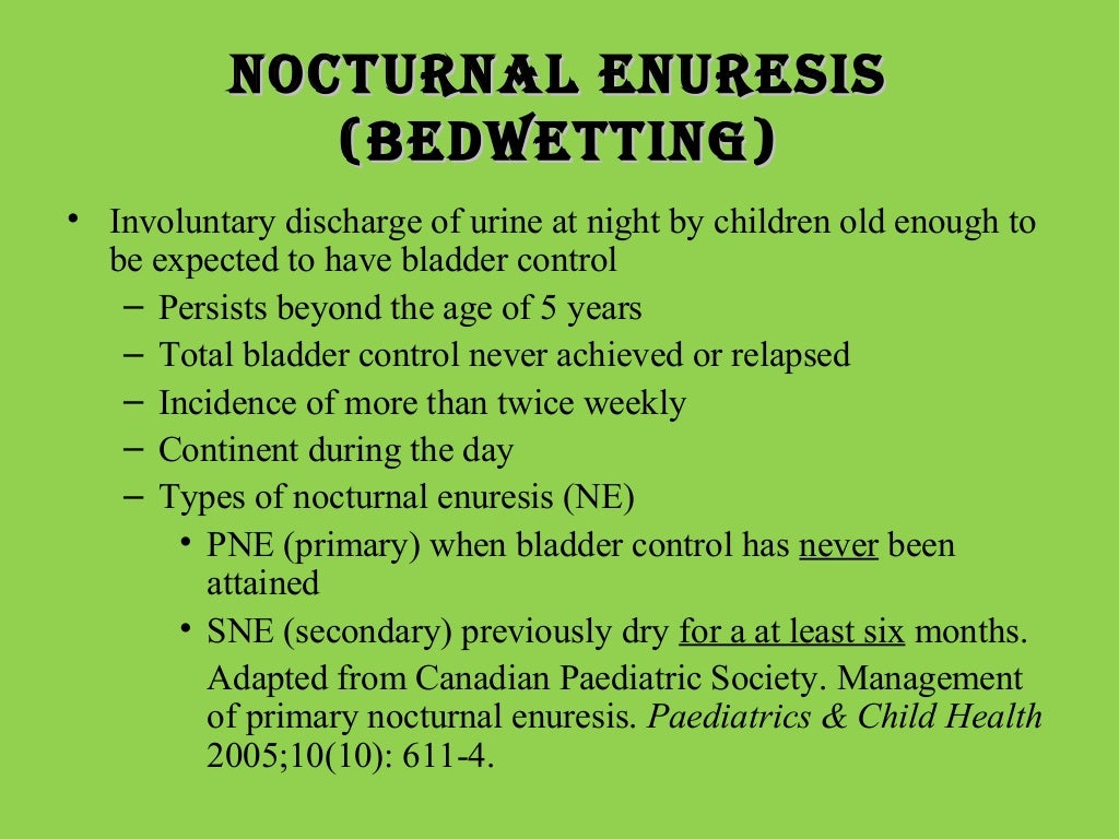 Nocturnal enuresis in children journal ppt