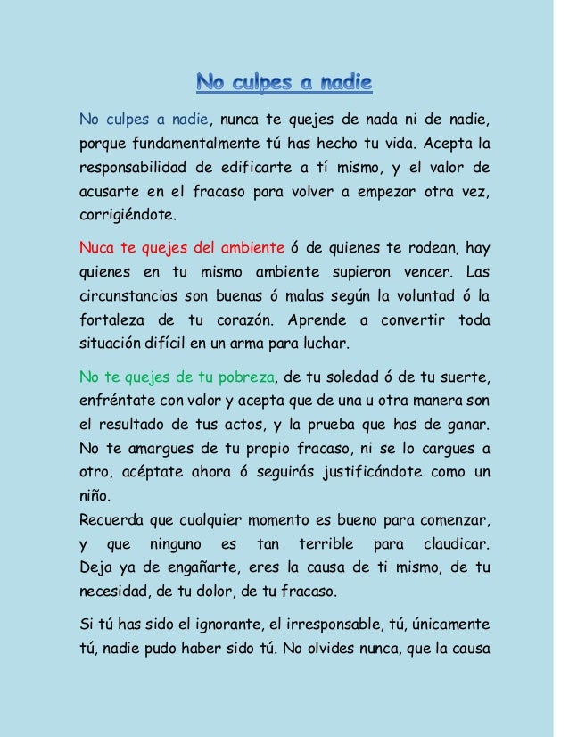No Culpes A Nadie