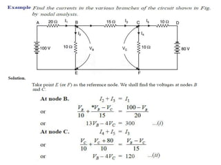 Nodal analysis and mesh analysis | PPTX