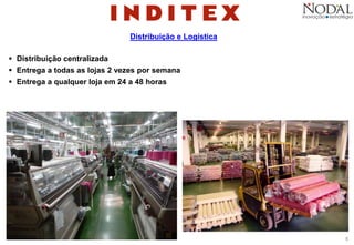 6
Distribuição e Logística
 Distribuição centralizada
 Entrega a todas as lojas 2 vezes por semana
 Entrega a qualquer loja em 24 a 48 horas
 