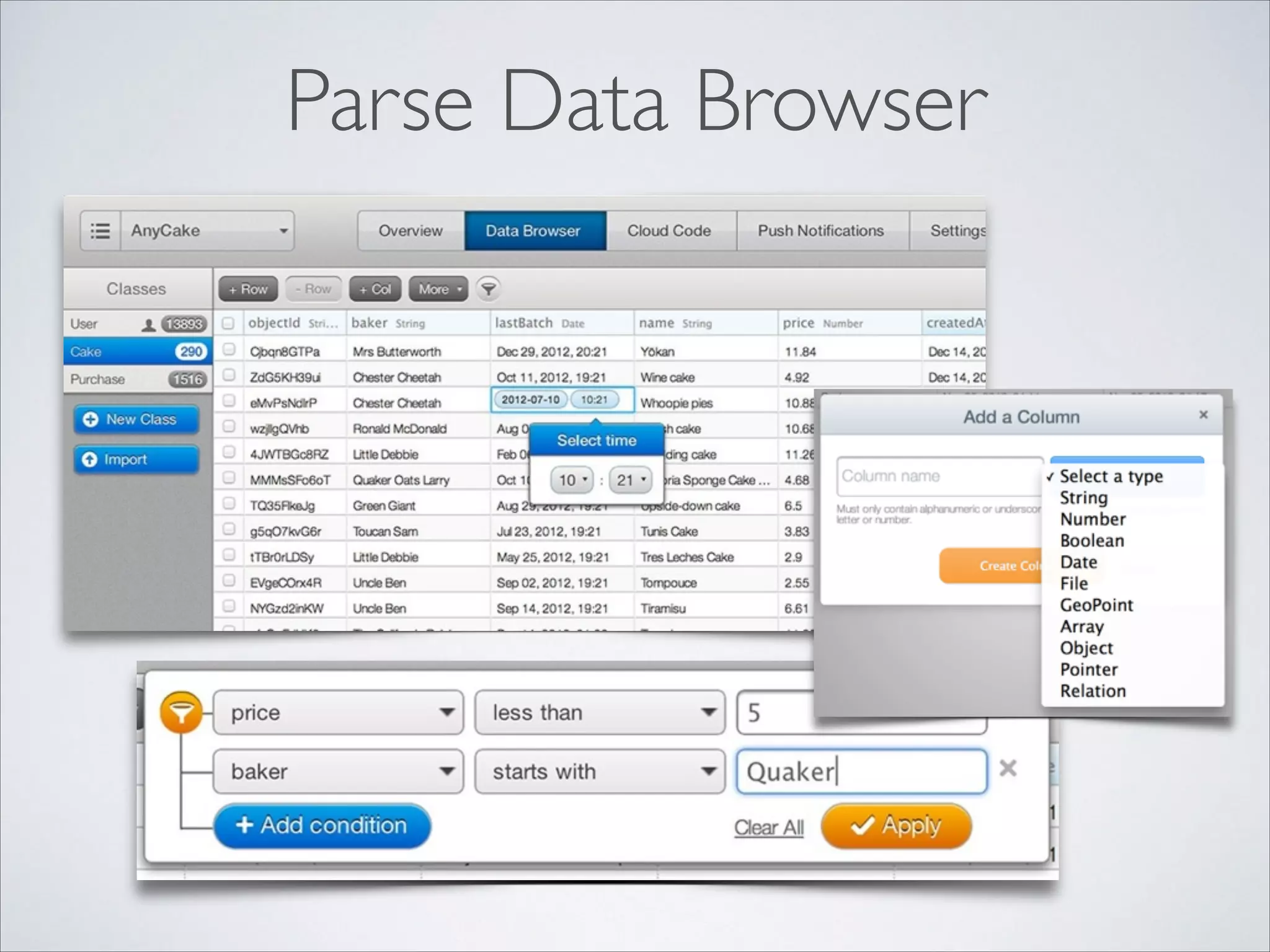 Parse Data Browser 