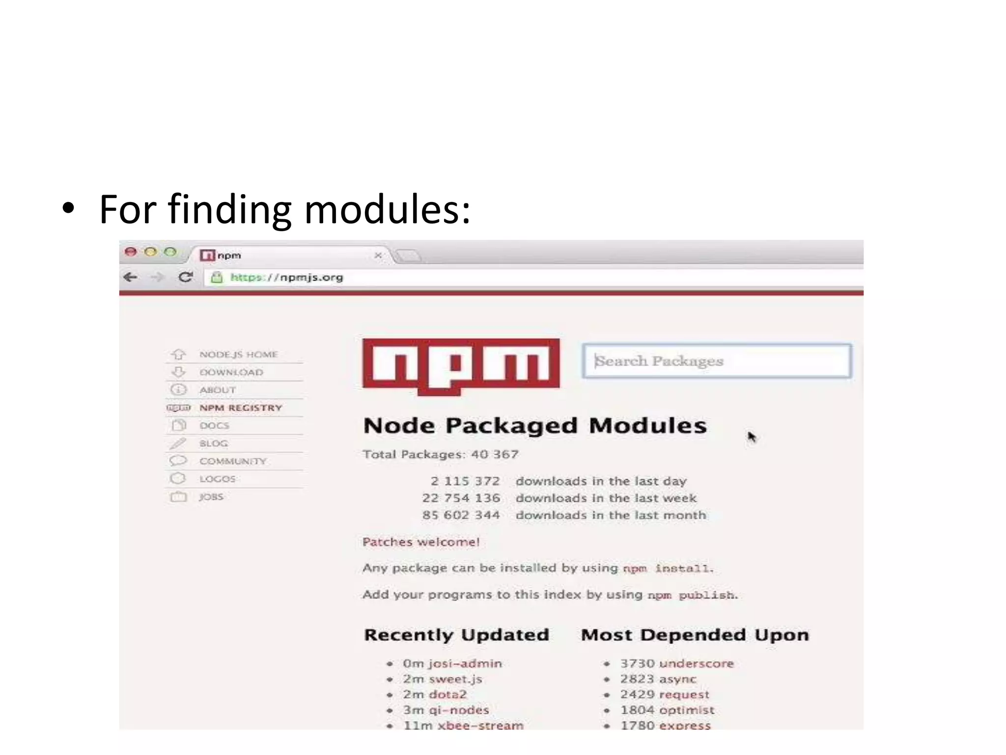 • For finding modules:

 
