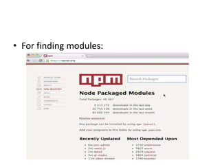 • For finding modules:

 