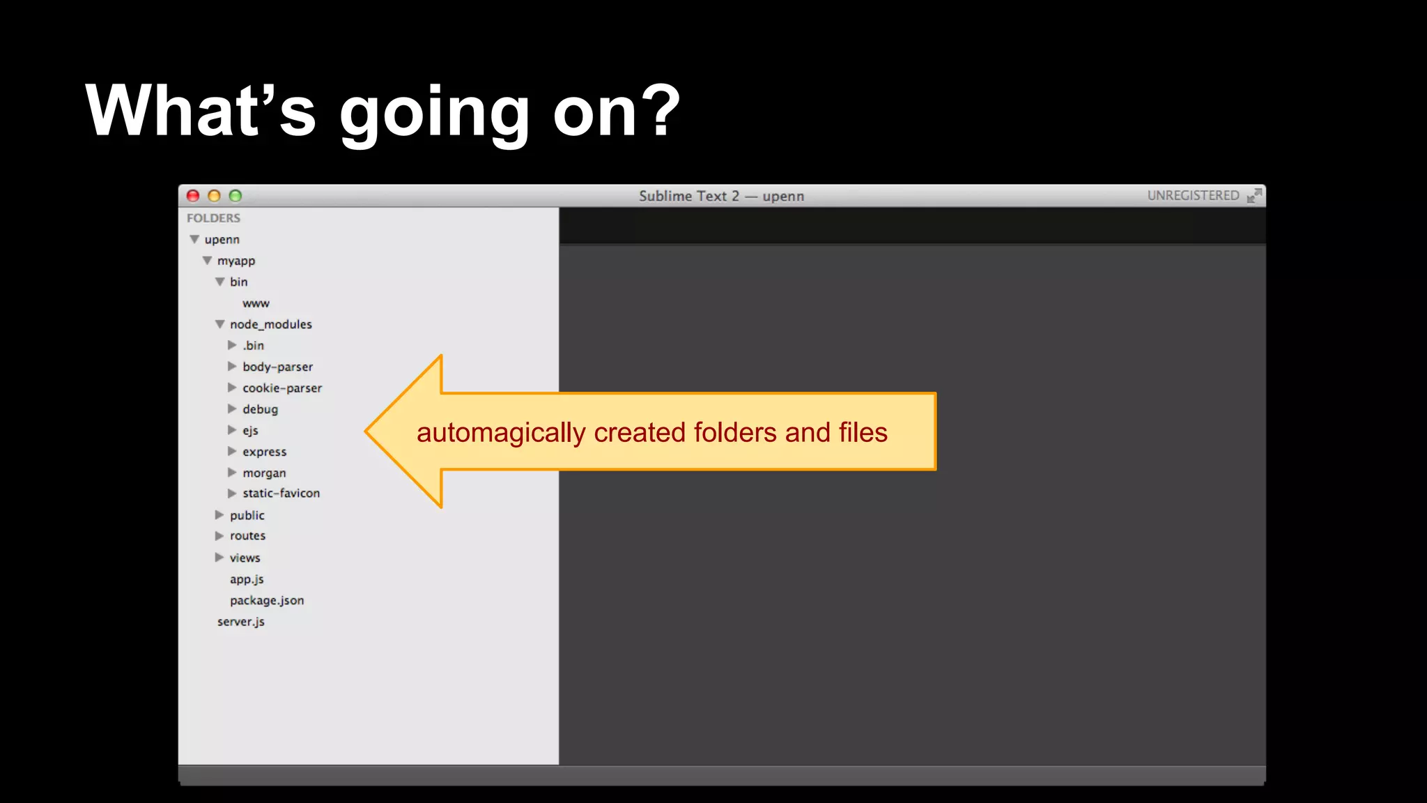What’s going on?
automagically created folders and files
 
