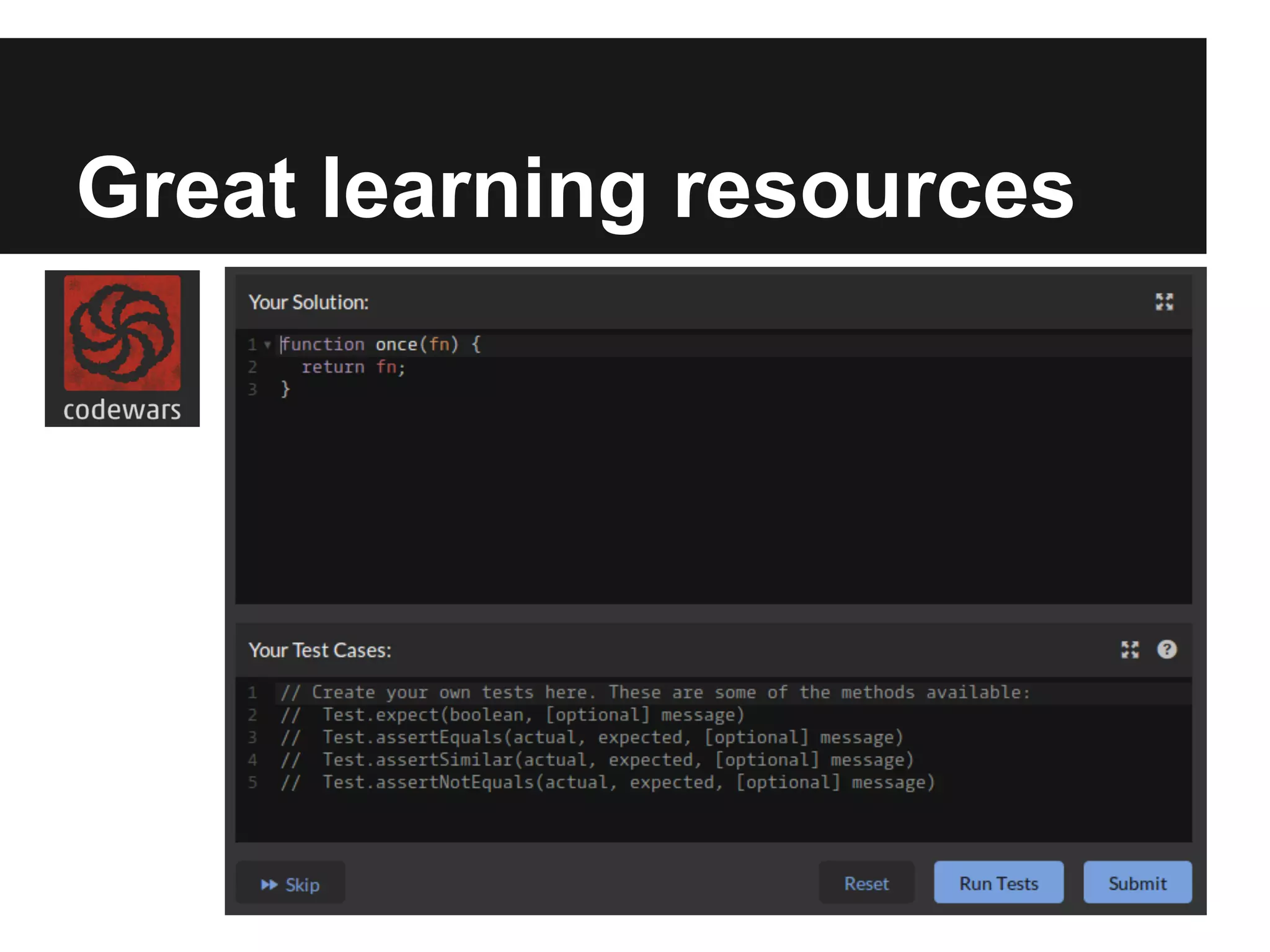 Great learning resources
 