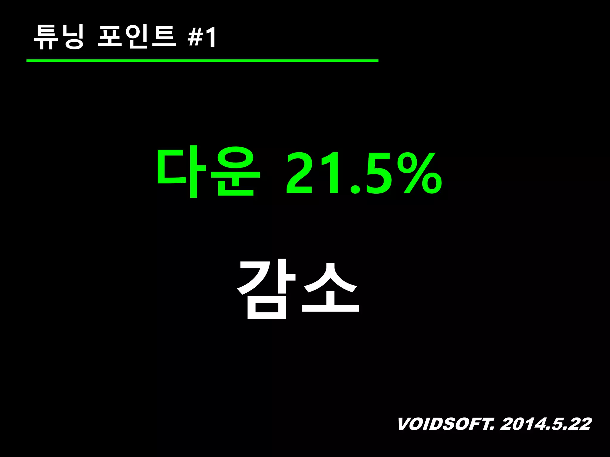 VOIDSOFT. 2014.5.22
다운 21.5%
감소
튜닝 포인트 #1
 