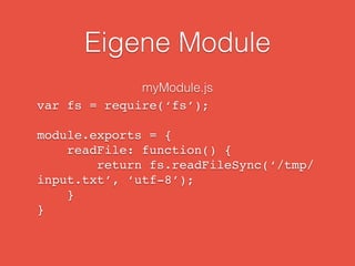 Das Modulsystem
eigene Module
NPM
interne Module
 