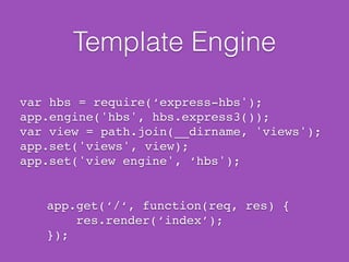 Statischer Inhalt
Es ist kein zusätzlicher Webserver
erforderlich. Node.js liefert HTML, CSS, clientseitiges
JavaScript und Mediendateien selbst aus.
 