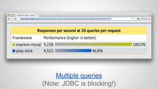 Multiple queries 
(Note: JDBC is blocking!) 
 
