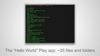The “Hello World” Play app: ~35 files and folders 
 