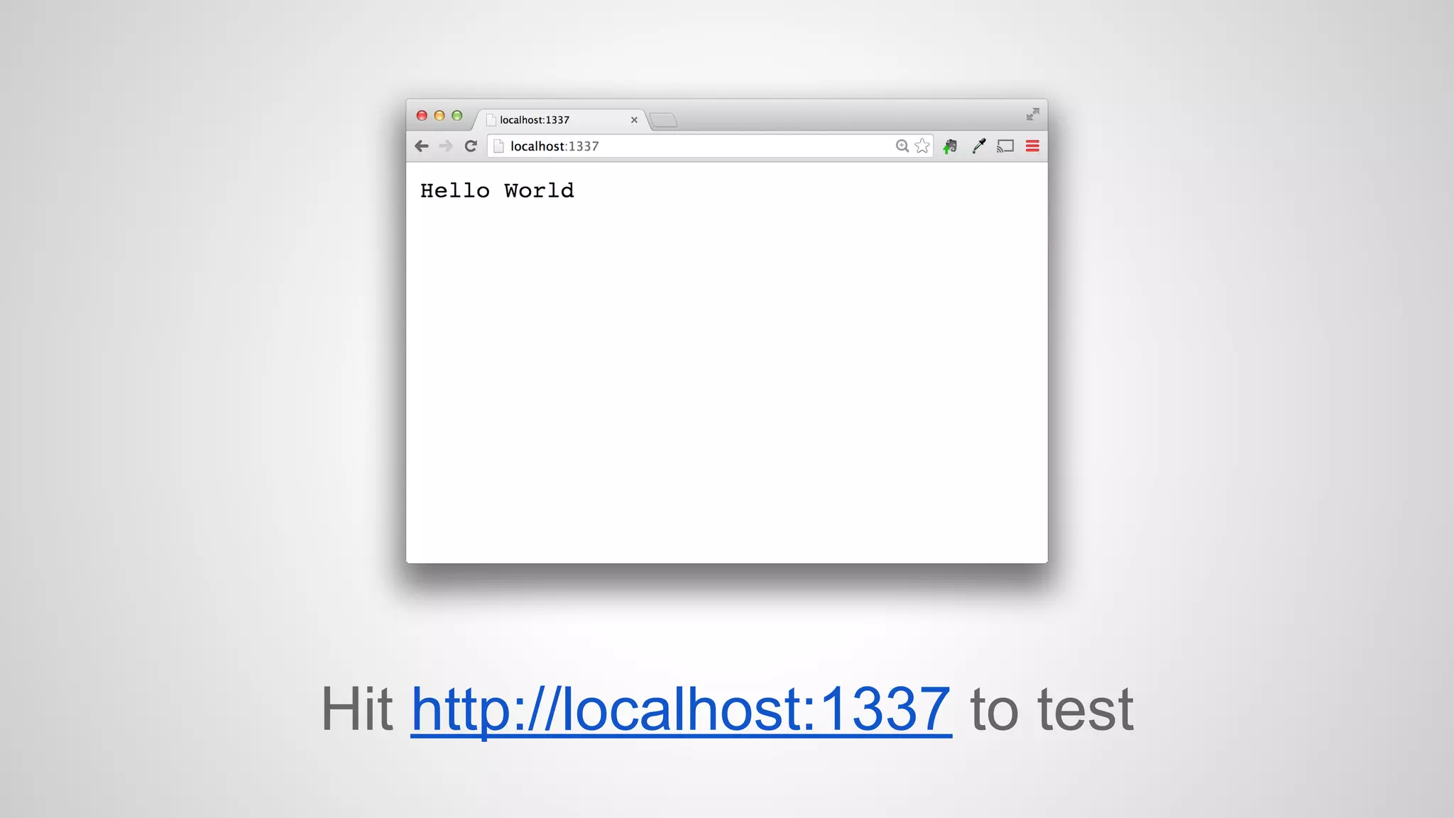 Hit http://localhost:1337 to test 
 