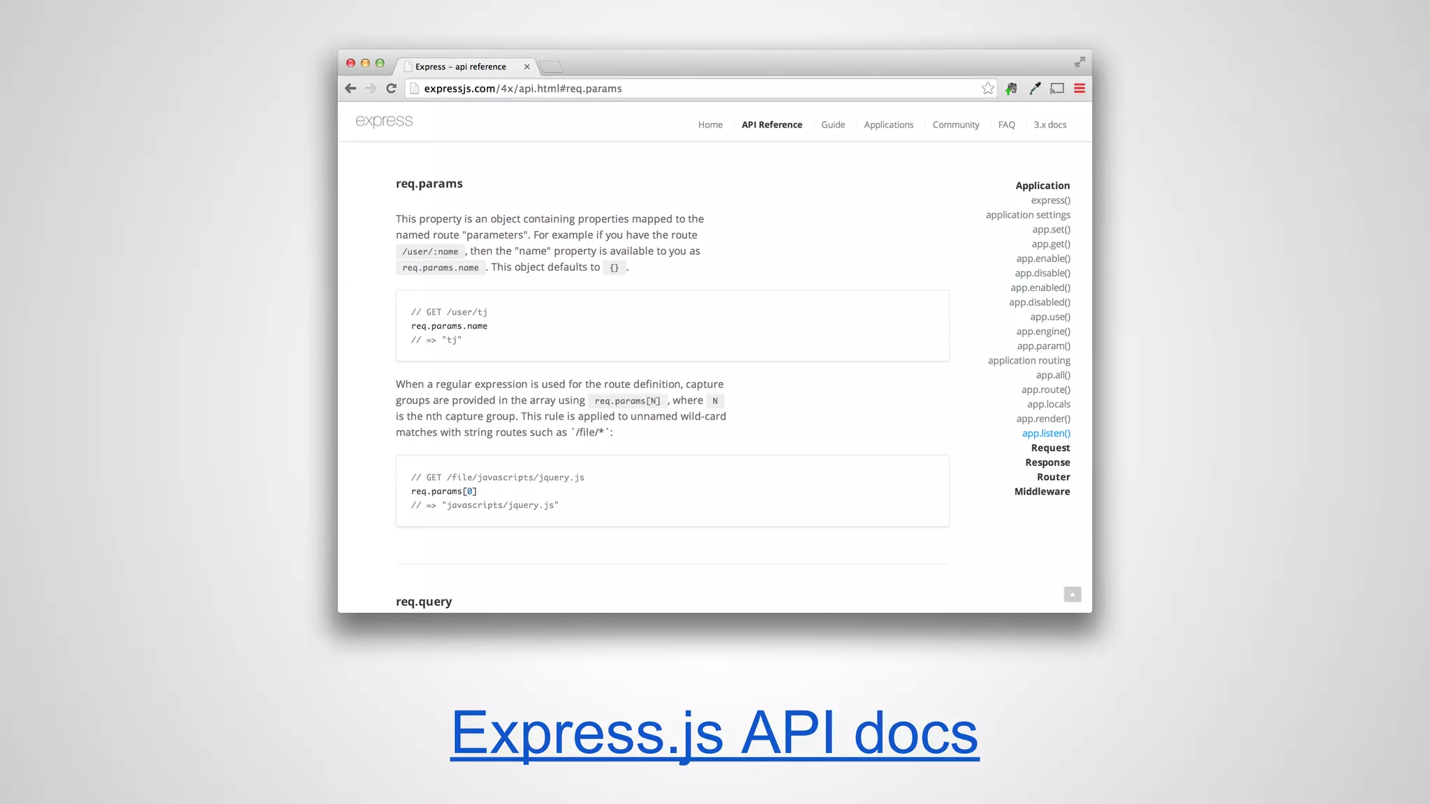 Express.js API docs 
 