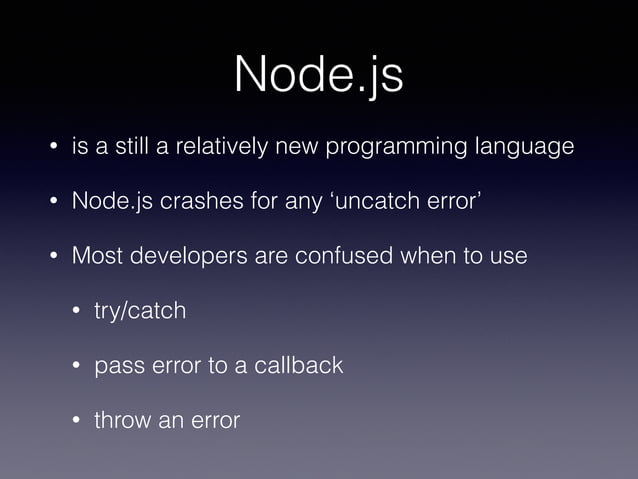 Node.js exception handling | PPT