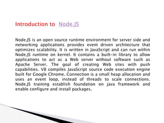 Live Node.JS Training | PDF | Web Development | Internet