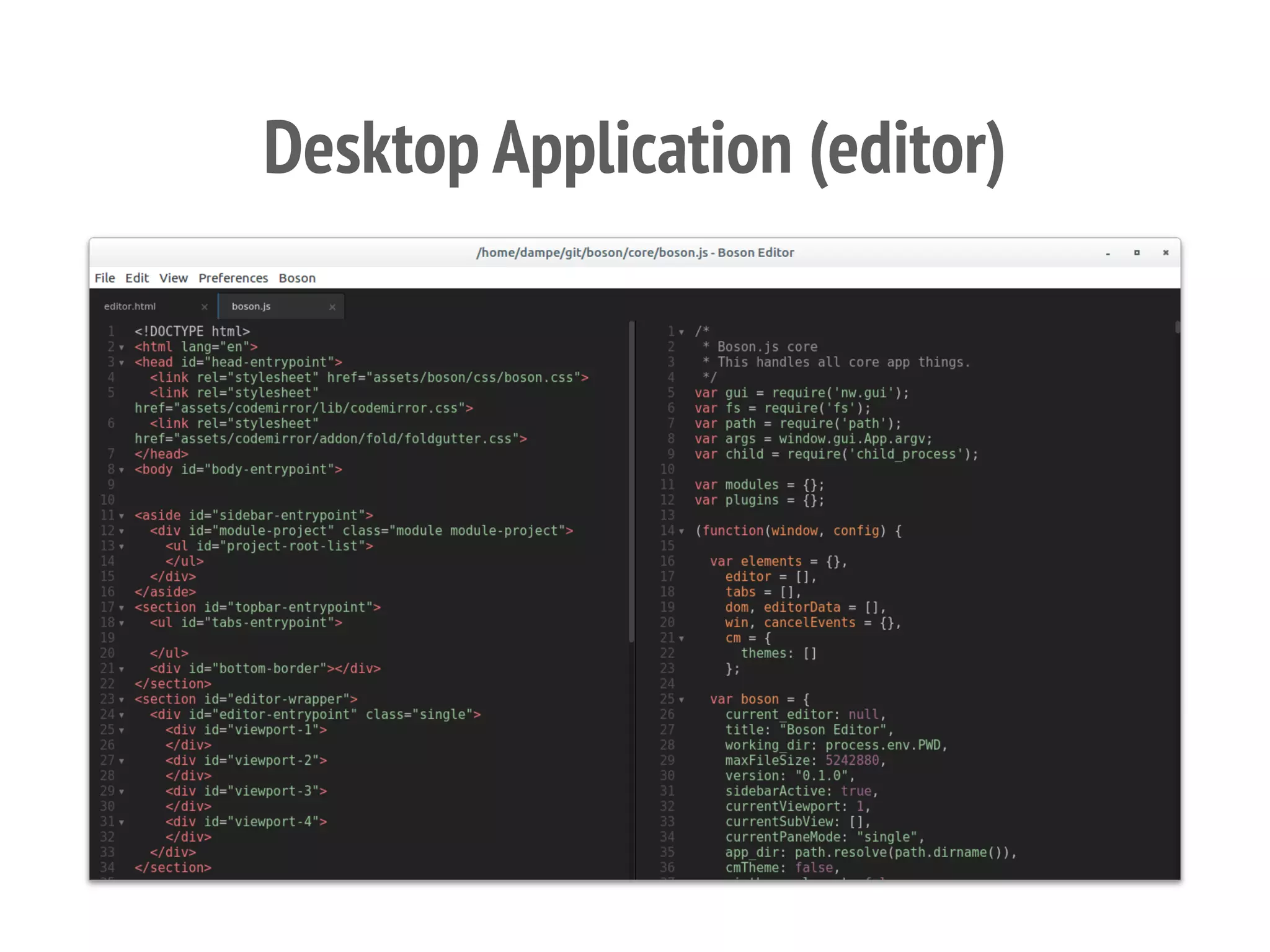 Desktop Application (editor)
 