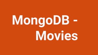 MongoDB -
Movies
 