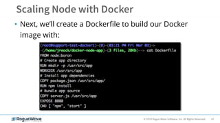 41© 2019 Rogue Wave Software, Inc. All Rights Reserved.
• Next, we’ll create a Dockerfile to build our Docker
image with:
 