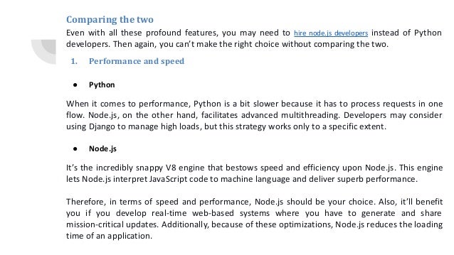 Node.js vs. python which one is better for your project | PPT