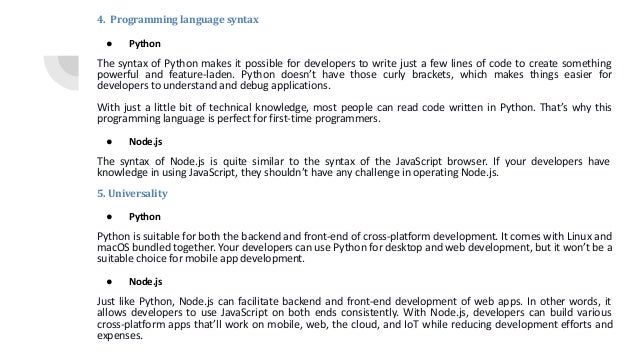 Node.js vs. python which one is better for your project | PPT