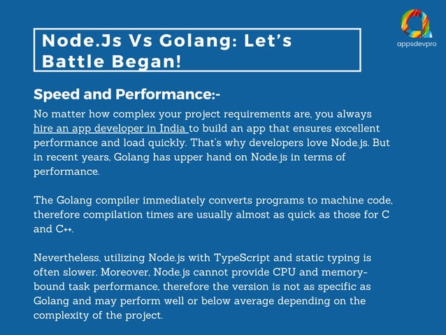 Golang Vs NodeJS: Which One To Choose For Your 2023 | PPT