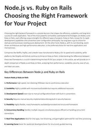 Ruby Node Node.js vs. Ruby on Rails Choosing the Right Framework for Your Project ...