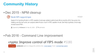  Dec 2015 - NPM cleanup
 Feb 2016 - Command Line improvement
11
Community History
 