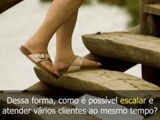 Dessa forma, como é possível escalar e
atender vários clientes ao mesmo tempo?
 
