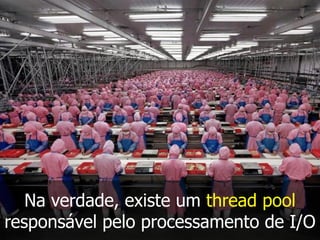Na verdade, existe um thread pool
responsável pelo processamento de I/O
 