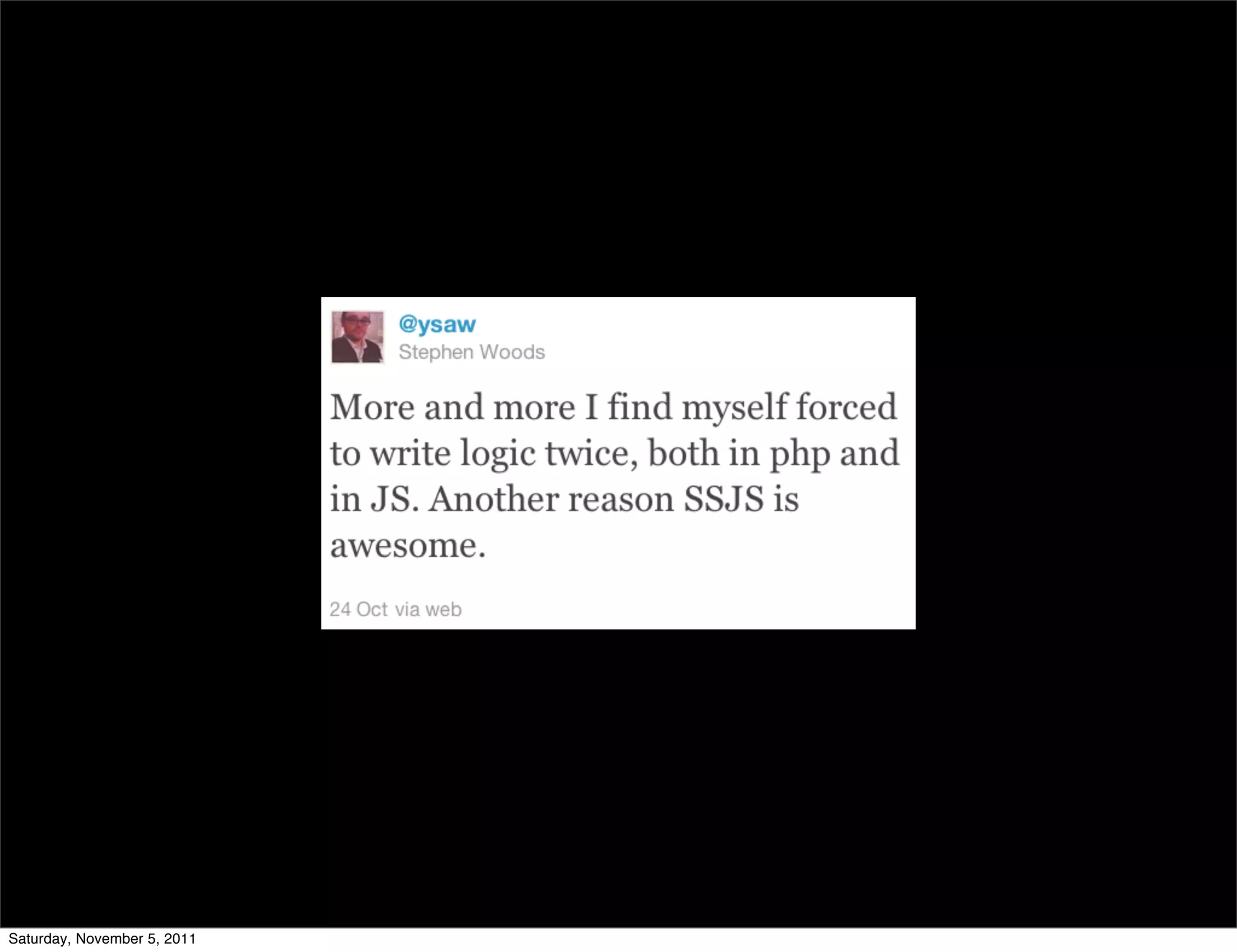 Saturday, November 5, 2011
 