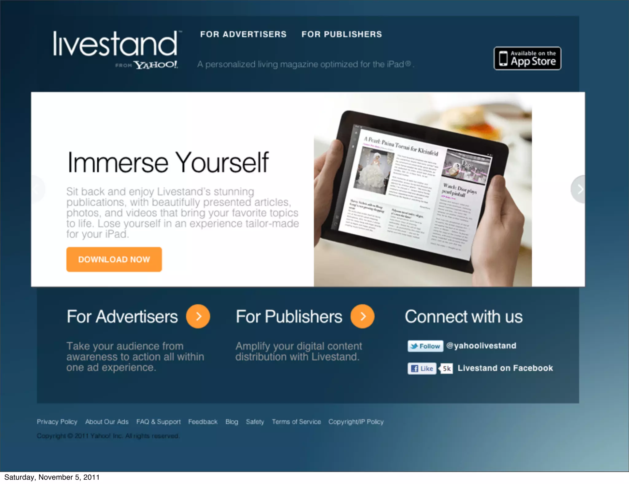 Saturday, November 5, 2011
 