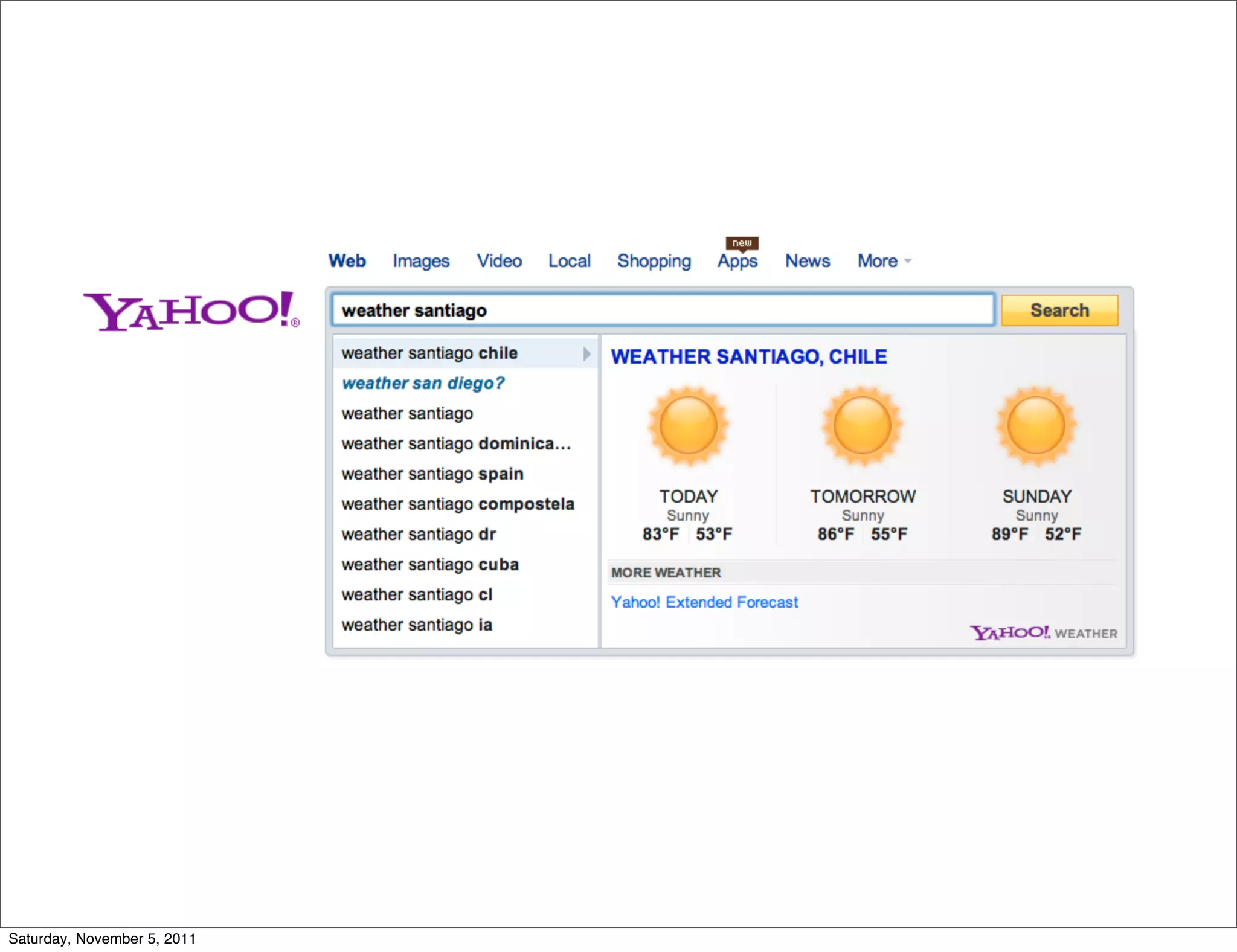 Saturday, November 5, 2011
 