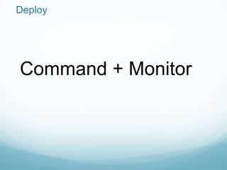 Deploy




Command + Monitor
 