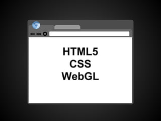 HTML5
 CSS
WebGL
 