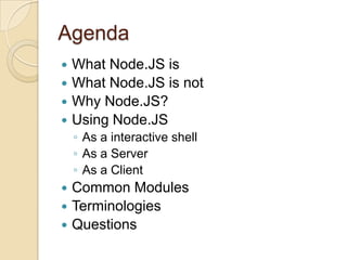 A slightly advanced introduction to node.js